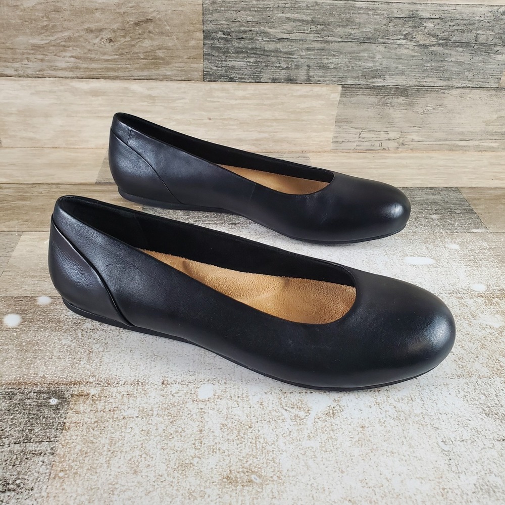 SoftWalk Sonoma Womens Ballet Flats Sz 11 N Black Leather Slip On Round Toe